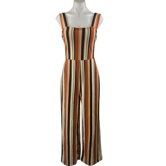 Urban Outfitters Multicolor Striped Sleeveless Wide Leg Romper Jumpsuit Size M - Picture 1 of 6